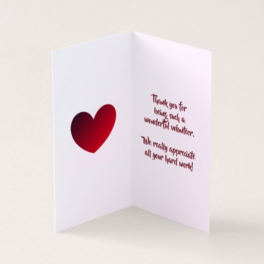 Vrijwilliger bedankaarten van dalDesignNZ Kaart (Binnen)