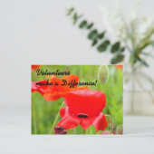 Vrijwilliger Bedankt Evenement Post Card Uitnodigi Briefkaart (Staand voorkant)