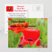 Vrijwilliger Bedankt Evenement Post Card Uitnodigi Briefkaart (Voorkant / Achterkant)