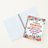 Vrijwilliger bedankt je appreciatie Aangepaste tek Notitieboek (Binnen)