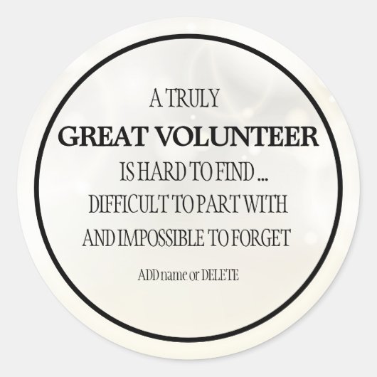 Vrijwilliger bedankt je appreciatie cadeau ronde sticker (Voorkant)