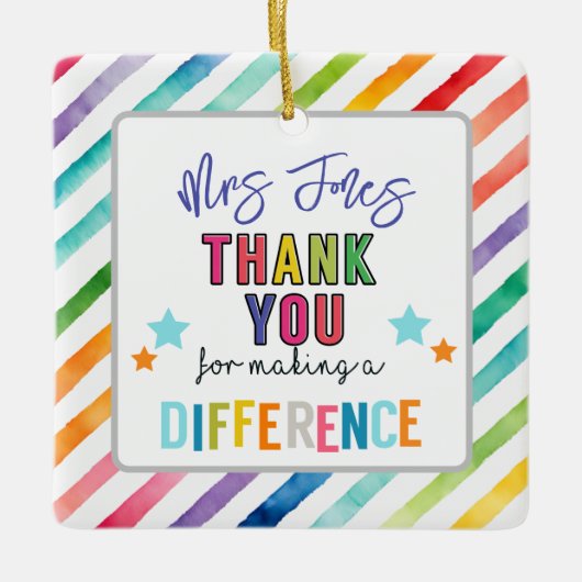 vrijwilliger bedankt je voor het maken van een and keramisch ornament (Voorkant)