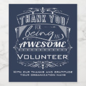 Vrijwilliger Bedankt voor je waardering Wijn Etiket (Enkel label)