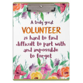 Vrijwilliger bedankt vrijwilliger klembord (Voorkant)