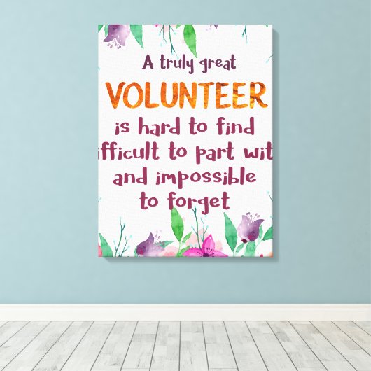 Vrijwilliger Bedankt Vrijwilligersappreciatie cade Canvas Afdruk (Insitu (Houten vloer))