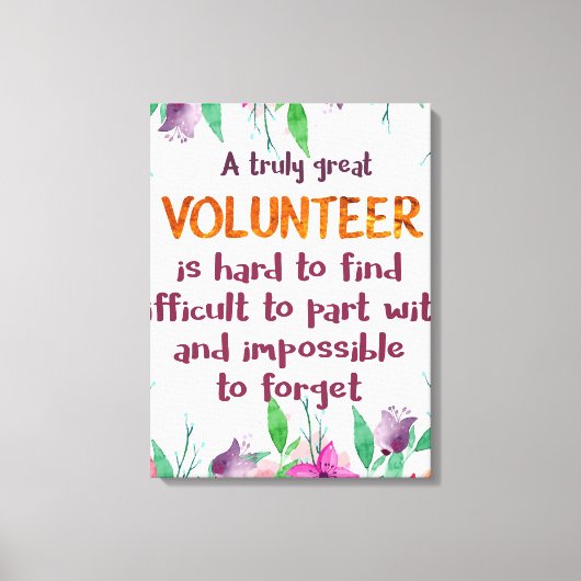 Vrijwilliger Bedankt Vrijwilligersappreciatie cade Canvas Afdruk (Voorkant)