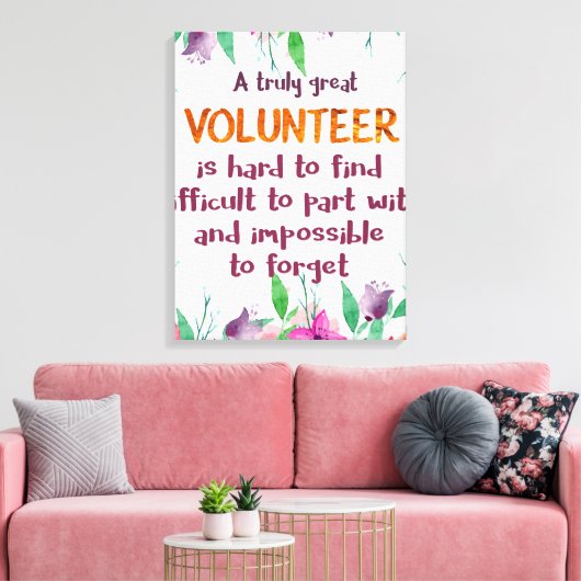 Vrijwilliger Bedankt Vrijwilligersappreciatie cade Canvas Afdruk (Insitu (Woonkamer))