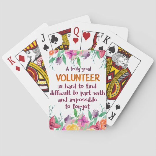 Vrijwilliger Bedankt Vrijwilligersappreciatie cade Pokerkaarten (Achterkant)