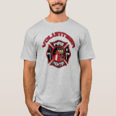 Vrijwilliger Brandweerman Moderne Badge T-shirt (Voorkant)