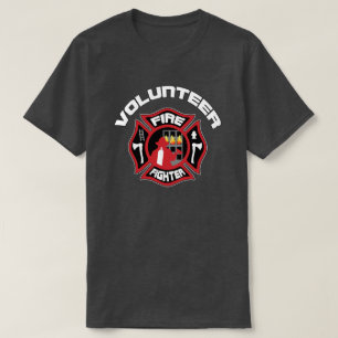 Vrijwilliger Brandweerman Moderne Badge T-shirt