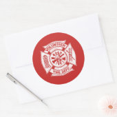 Vrijwilliger Brandweerman Sticker Rood (Envelop)