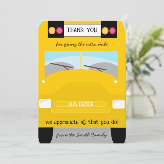 vrijwilliger Buschauffeur School Dank Geschenk Kaart (Staand voorkant)
