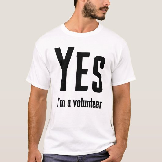 Vrijwilliger citeert eenvoudige moderne minimalist t-shirt (Voorkant)