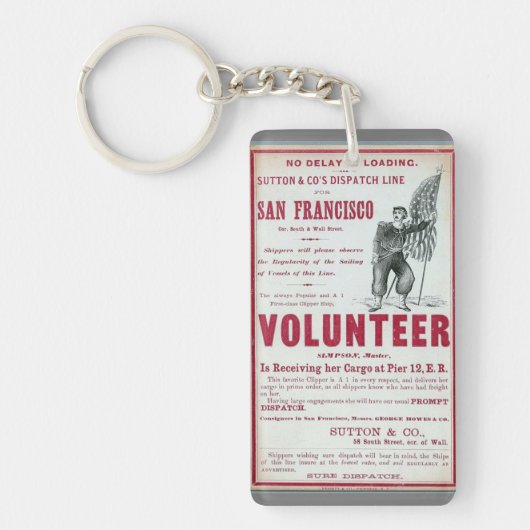 Vrijwilliger Clipper Zeilen 1900 Sleutelhanger (Voorkant)