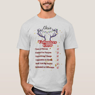 Vrijwilliger Crew Kerst Gepersonaliseerd T-shirt