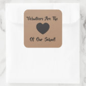 Vrijwilliger dank je label, Vrijwilliger Label, Kr Vierkante Sticker (Tas)