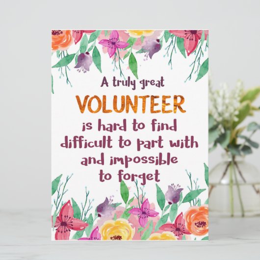 Vrijwilliger Dank je Vrijwilligersgeschenk Kaart (Staand voorkant)