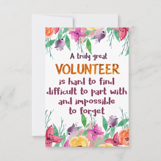 Vrijwilliger Dank je wel Cadeau voor waardering vr Bedankkaart (Voorkant)