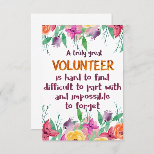 Vrijwilliger Dank je wel Cadeau voor waardering vr Bedankkaart (Voorkant / Achterkant)
