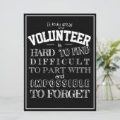 Vrijwilliger Dank u het zwarte manuscript van de G Kaart (Staand voorkant)