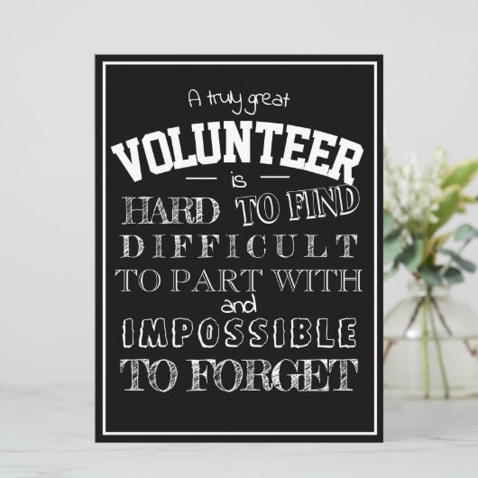 Vrijwilliger Dank u het zwarte manuscript van de G Kaart (Staand voorkant)