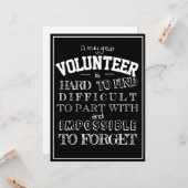 Vrijwilliger Dank u het zwarte manuscript van de G Kaart (Voorkant / Achterkant in situ)