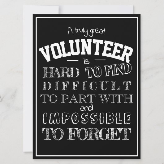 Vrijwilliger Dank u het zwarte manuscript van de G Kaart (Voorkant)