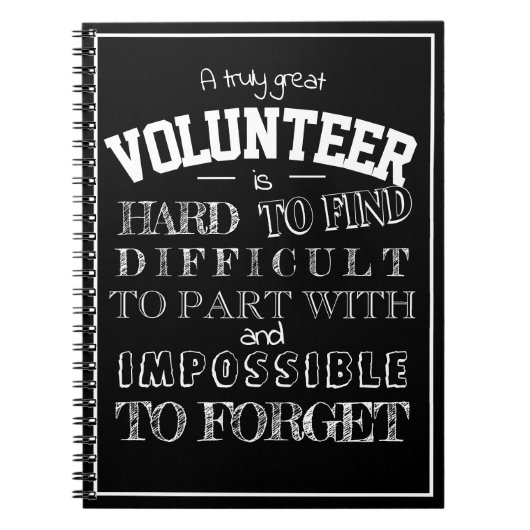 Vrijwilliger Dank u het zwarte manuscript van de G Notitieboek (Voorkant)