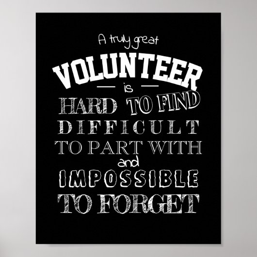 Vrijwilliger Dank u het zwarte manuscript van de G Poster (Voorkant)