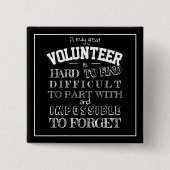 Vrijwilliger Dank u het zwarte manuscript van de G Vierkante Button 5,1 Cm (Voorkant)
