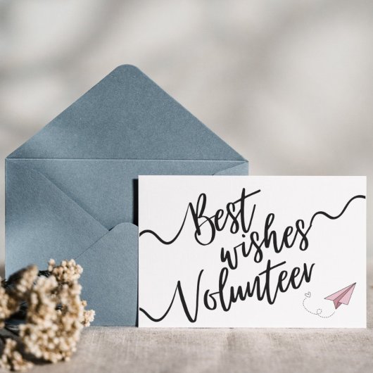 Vrijwilliger Dank u kaarten beste wensen op reis