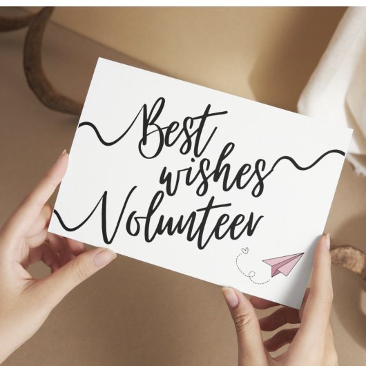 Vrijwilliger Dank u kaarten beste wensen op reis