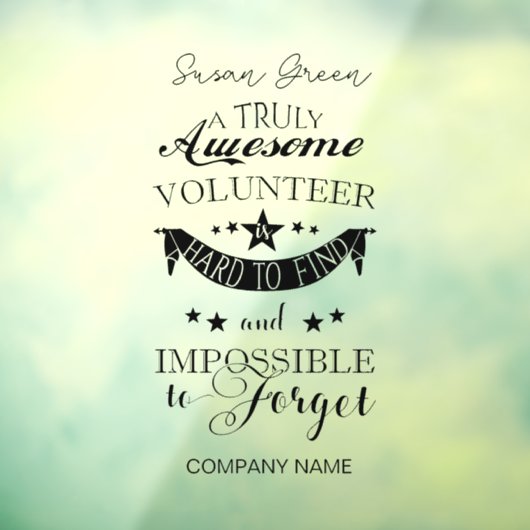 Vrijwilliger Dank u Raamsticker (Vel 3)