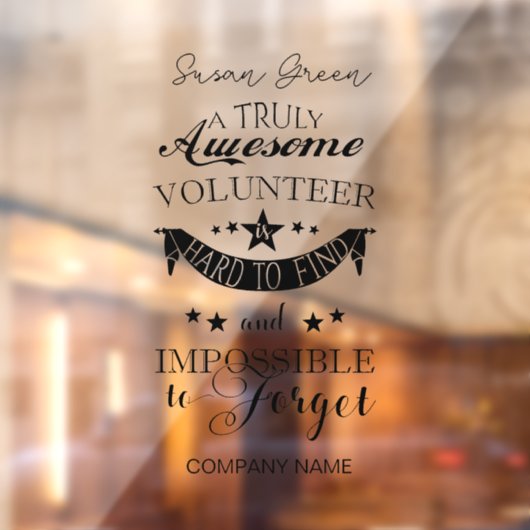 Vrijwilliger Dank u Raamsticker (Vel 2)