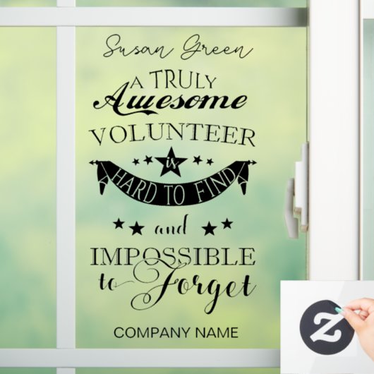 Vrijwilliger Dank u Raamsticker (Huis)