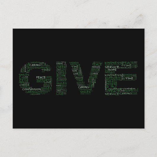 Vrijwilliger: De grootste Gift geeft zich Briefkaart (Voorkant)