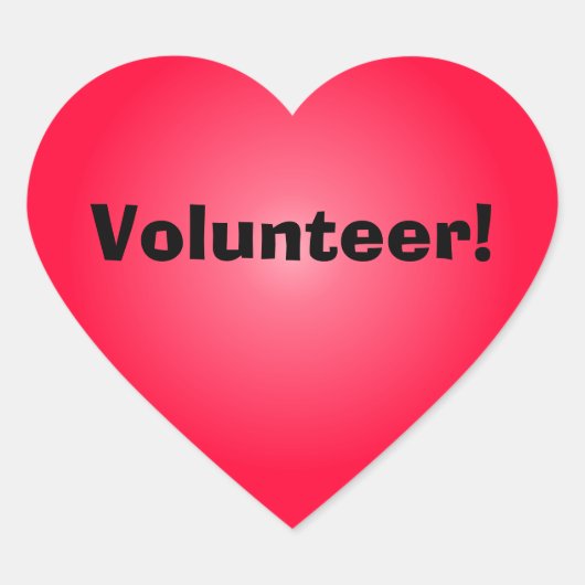 Vrijwilliger: Deel je hart Hart Sticker (Voorkant)