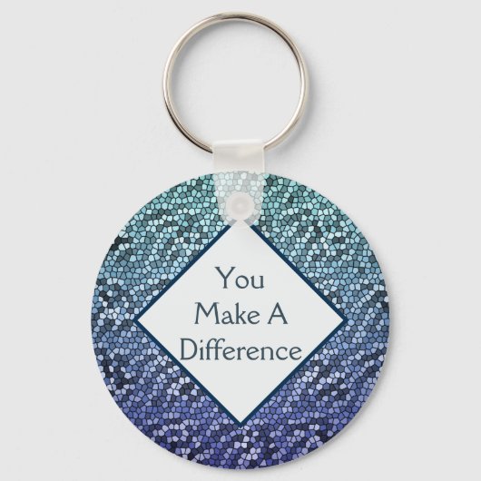 Vrijwilliger die je een verschil maakt met geknipt sleutelhanger (Voorkant)