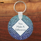 Vrijwilliger die je een verschil maakt met geknipt sleutelhanger (Voorkant)