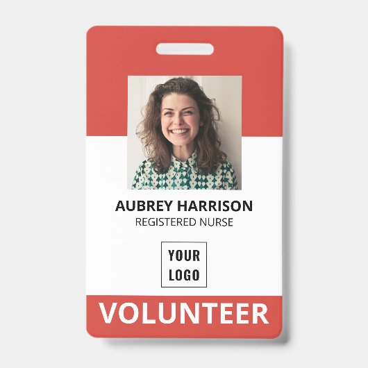 Vrijwilliger Eenvoudige Foto ID Badge (Voorzijde)