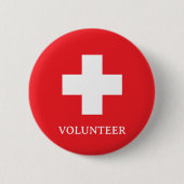 Vrijwilliger & EHBO, Kruis, Ambulance, Dokter Ronde Button 5,7 Cm (Voorkant)