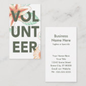 vrijwilliger  floral visitekaartje (Voorkant / Achterkant)