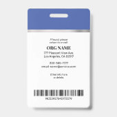 Vrijwilliger, Foto Name Logo Info, Silver Blue Bla Badge (Achterkant)