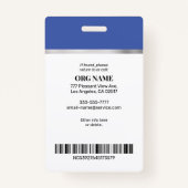 Vrijwilliger, Foto Name Logo Info, Silver Blue Bla Badge (Achterkant)