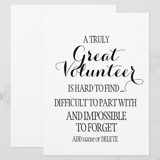 Vrijwilliger Hartelijk dank, Vrijwilligerswaarderi Kaart (Voorkant / Achterkant)