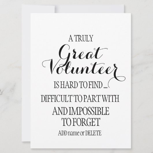 Vrijwilliger Hartelijk dank, Vrijwilligerswaarderi Kaart (Voorkant)