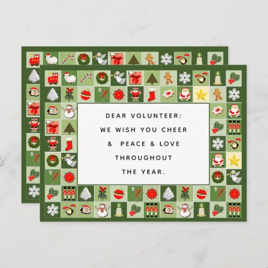 Vrijwilliger kerst vakantie Kaart (Voorkant / Achterkant)