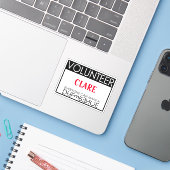 Vrijwilliger Maak een verschil Gepersonaliseerde T Sticker (Laptop met iPhone)