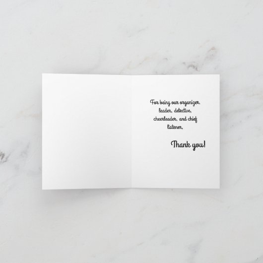 Vrijwilliger of personeel non-profit bedankkaart kaart (Binnen)