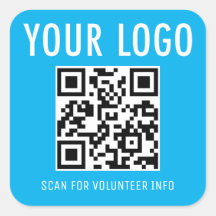 Vrijwilliger QR-code Stickers Aangepast Logo Hemel